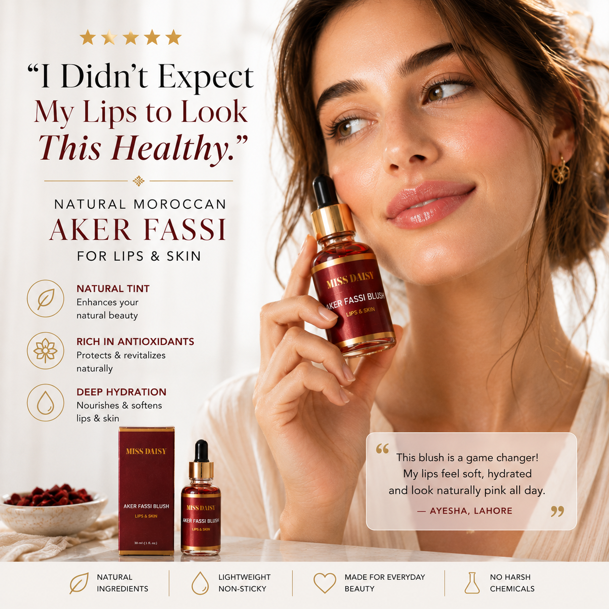Aker Fassi Blush | Natural Lip & Cheek Tint for Lips & Skin